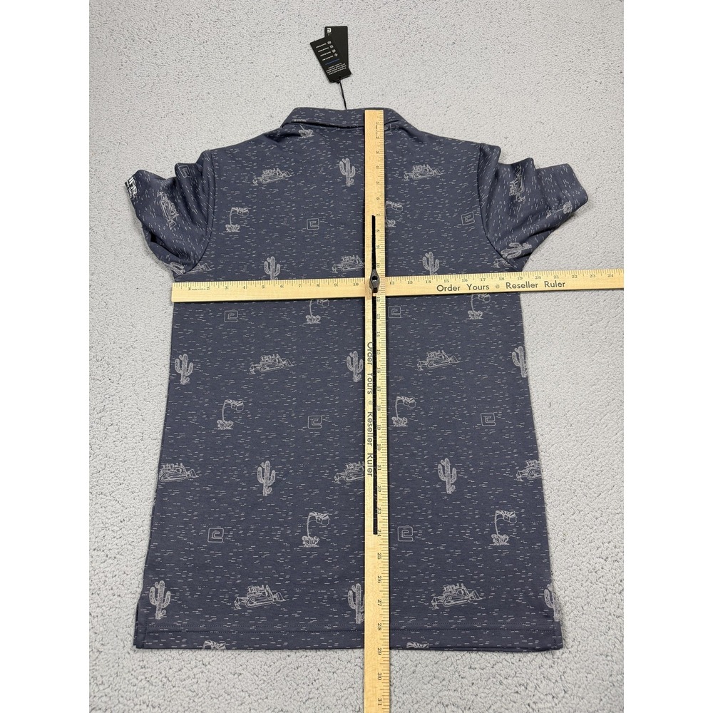 NWT Travis Mathew Polo Shirt Mens Small Blue Desert Graphic Golf Market Place - Picture 6 of 9